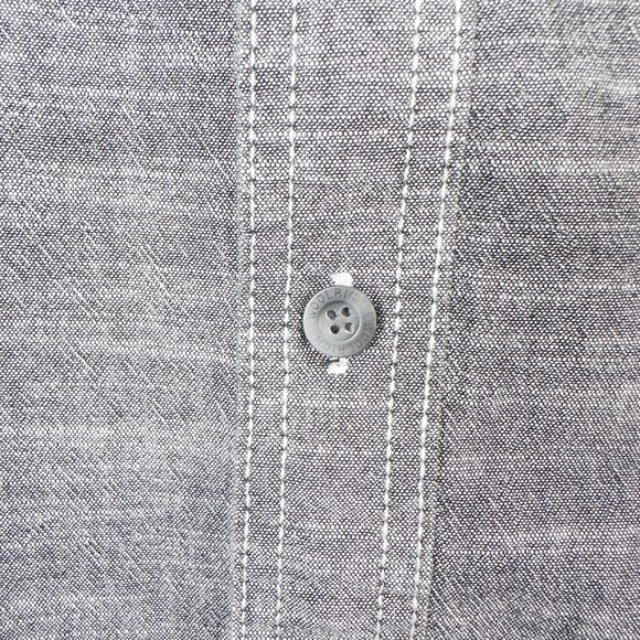 Woolrich Atlas Short Sleeve Button Front Shirt Mens XL Charcoal Cotton Pockets - Picture 7 of 12